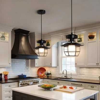 Athenaeum Industrial Metal Cage Pendant Lamp