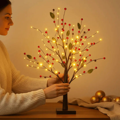 Twinkling Tree Red Berry Blossom by Casa Solaro™