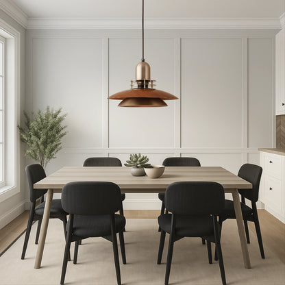 Cilessa Pendant Lamp with Layered Walnut Wood Design